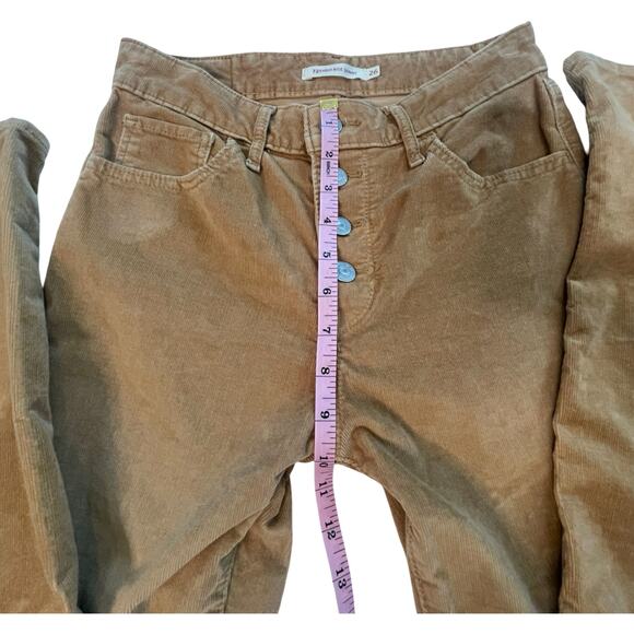 Levi's 721 Corduroy High Rise Button Fly Skinny Ice Coffee Brown Jeans Waist 26 - Picture 8 of 10